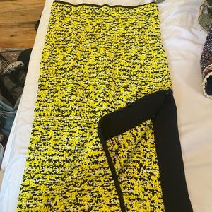 Rag and Bone Yellow Chunky Knit Midi Skirt